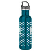 Bouteille d'eau avec pois et panneau de nom (Dos)