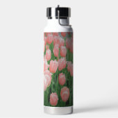 Bouteille d'eau avec tulipes roses peintes (Gym)