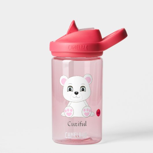 Bouteille d'eau avec un ours polaire blanc mignon (Gauche)