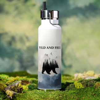 Bouteille D'eau Aventure sauvage et libre dans la forêt sauvage