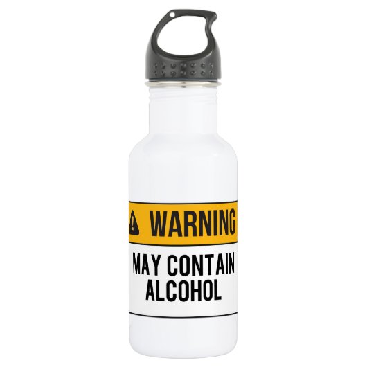Bouteille D'eau Avertissement - peut contenir l'alcool (Devant)