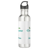 Bouteille D'eau Awesome Chiropraticien Vert Texte Turquoise (Devant)