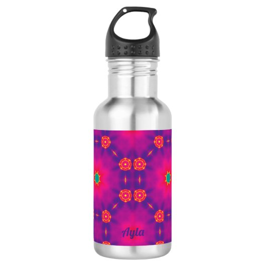 Bouteille D'eau AYLA ~ Bleu rose pourpre vert (Devant)