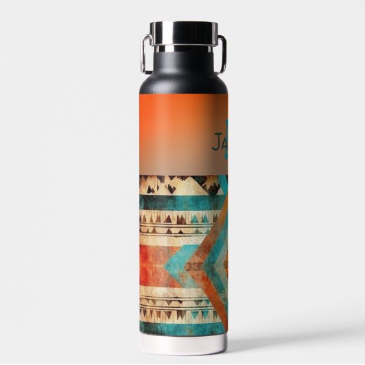 Bouteille D'eau Aztec Native American Style Monogrammé (Avant)