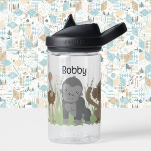 Bouteille D'eau Baby Gorilla Monkey Giraffe Ajouter le nom Sip d'e