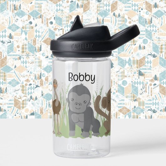 Bouteille D'eau Baby Leopard Monkey Giraffe Ajouter le nom Sip d'e