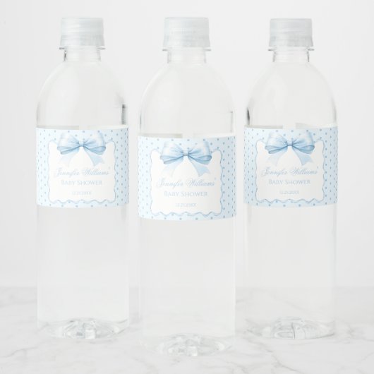 Bouteille d'eau baby shower bleu étiquettes (Bouteilles)