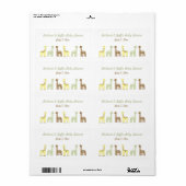 Bouteille d'eau Baby shower Giraffe ou Étiquette p (Feuille entière)