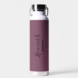 Bouteille D'eau Bachelor Fuchsia Baiser et noir Monogramme moderne
