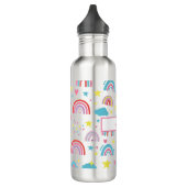 Bouteille D'eau Back to School Water Bottle with Rainbow Pattern (Gauche)
