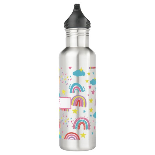 Bouteille D'eau Back to School Water Bottle with Rainbow Pattern (Droite)