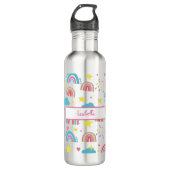 Bouteille D'eau Back to School Water Bottle with Rainbow Pattern (Devant)