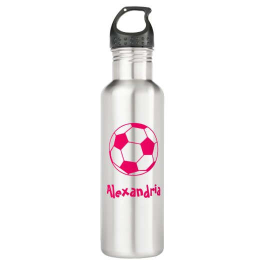 Bouteille D'eau Bal de soccer rose (Devant)