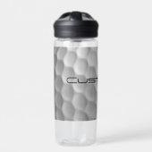Bouteille D'eau Balle de golf blanche texturée avec nom et numéro (Extérieur)