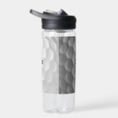 Bouteille D'eau Balle de golf blanche texturée avec nom et numéro (Droite)