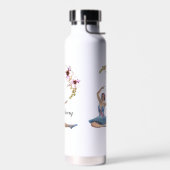 Bouteille D'eau Ballerina en bleu Personal Rose Fleurs (Gauche)