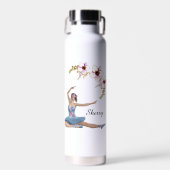 Bouteille D'eau Ballerina en bleu Personal Rose Fleurs (Avant)