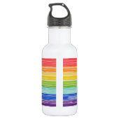 Bouteille D'eau Bandes arc-en-ciel inondées (Dos)