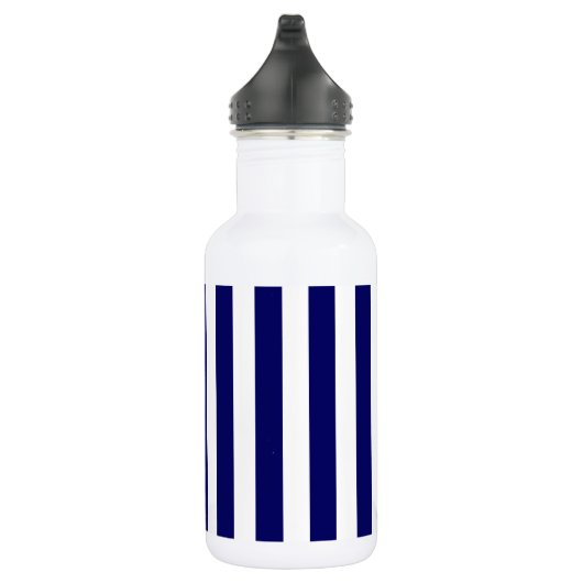 Bouteille D'eau Bandes de bonbons bleu et blanc marine (Droite)