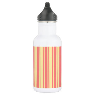 Bouteille D'eau Bandes de bonbons corail et jaune