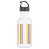 Bouteille D'eau Bandes de bonbons jaunes, violets et blancs (Dos)