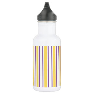 Bouteille D'eau Bandes de bonbons jaunes, violets et blancs