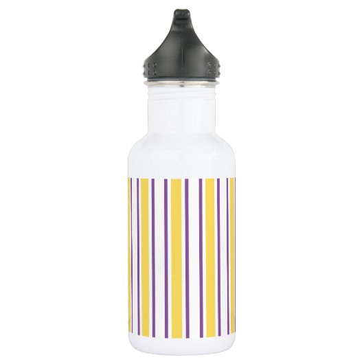 Bouteille D'eau Bandes de bonbons jaunes, violets et blancs (Droite)