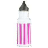 Bouteille D'eau Bandes de bonbons roses et blancs chauds (Gauche)