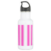 Bouteille D'eau Bandes de bonbons roses et blancs chauds (Dos)