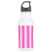 Bouteille D'eau Bandes de bonbons roses et blancs chauds (Devant)