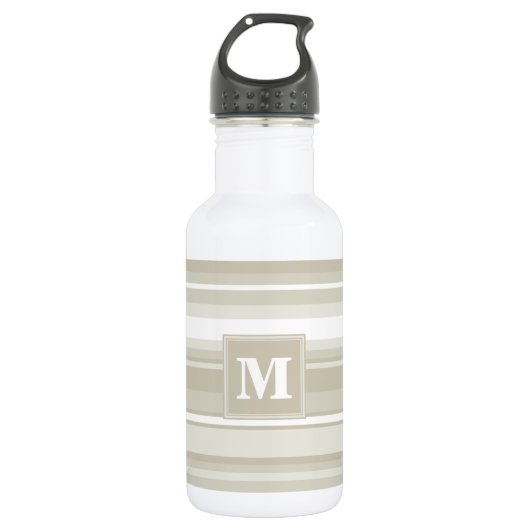Bouteille D'eau Bandes de grès monogramme (Devant)