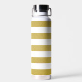 Bouteille D'eau Bandes d'or, Blancs, Motif rayé (Arrière)