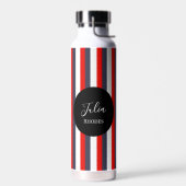 Bouteille D'eau Bandes rouges, blanches et bleues nom personnalisé (Gauche)