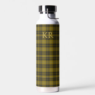 Bouteille D'eau Barclay Tartan avec vos initiales, Scottish Plaid