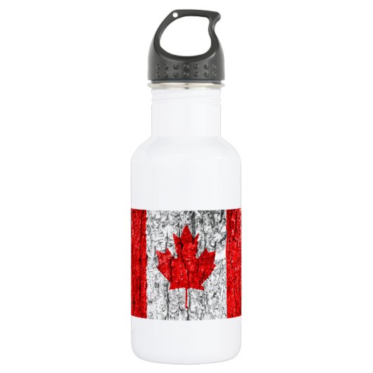 Bouteille D'eau Barre d'arbre du drapeau canadien (Devant)