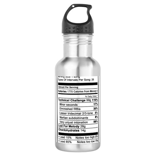 Bouteille D'eau Baryton la "information de Nutrional " (Devant)