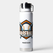 Bouteille D'eau Baseball de texte et de couleur personnalisés (Arrière)