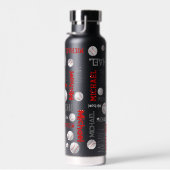 Bouteille D'eau Baseball sport bleu rouge blanc nom personnalisé (Plage)