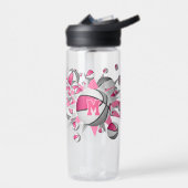 Bouteille D'eau basket gris rose étoiles personnalisées (Gauche)