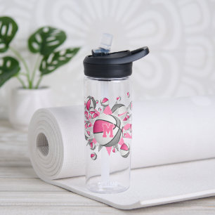 Bouteille D'eau basket gris rose étoiles personnalisées