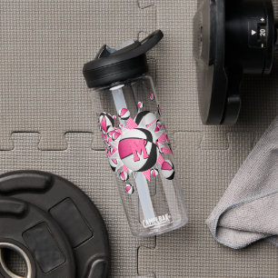 Bouteille D'eau basket noir rose stars filles sports