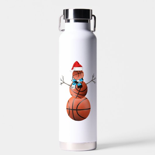 Bouteille D'eau Basketball Christmas Snowman (Avant)