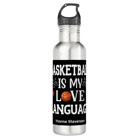 Bouteille D'eau Basketball Est Ma Langue D'Amour Basketball Lecteu (Devant)