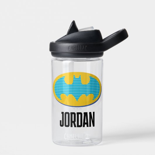 Bouteille D'eau Batman | Symbole Cyan Stripes (Gauche)