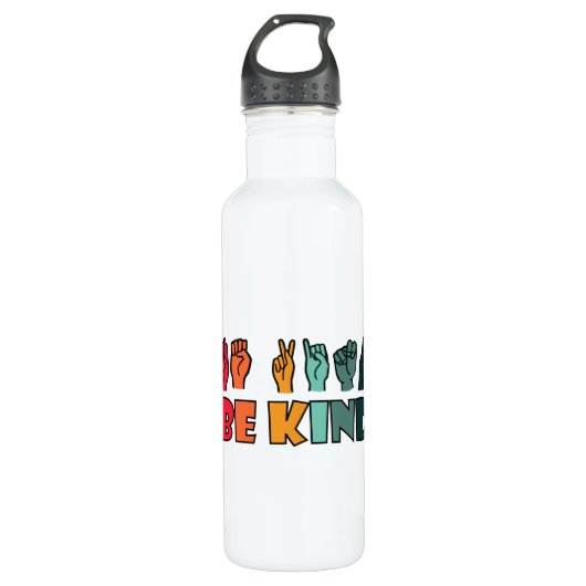 Bouteille D'eau Be Kind ASL American Sign Language (Devant)
