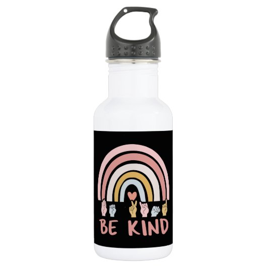 Bouteille D'eau Be Kind ASL III - Langue des Signes Américaine (Devant)