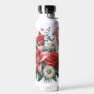 Bouteille D'eau Be Mine Valentine floral/coeur