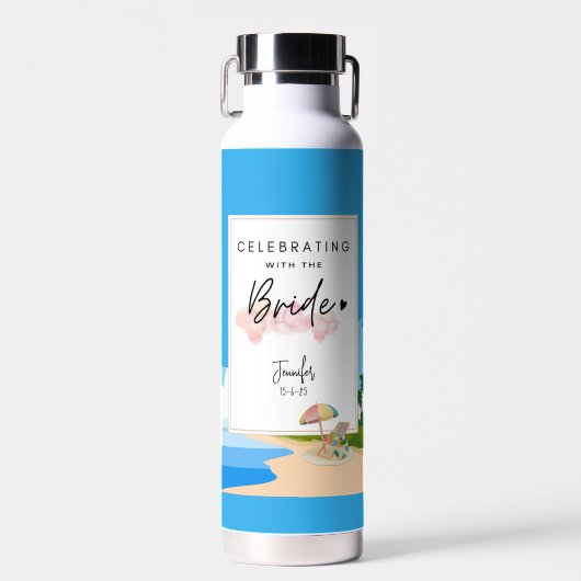 Bouteille D'eau Beach Bachelorette | La fête des poules customisée (Avant)