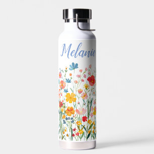 Bouteille D'eau Beau jardin Fleur sauvage aquarelle