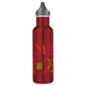Bouteille D'eau Beau Joyeux Noël Texte Motif Design Art (Gauche)